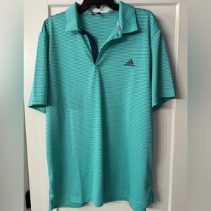 Adidas Men's Aqua Striped Polo Shirt